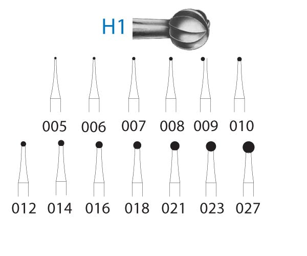 H1.314.023  KOMET FRESA C. TUNGSTENO BOLA TURBINA ø 023  5 ud.
