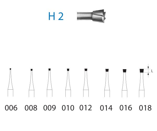 H2.314.016  KOMET FRESA C. TUNGSTENO CONO INVERTIDO TURBINA ø 016  5 ud.
