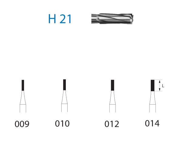 H21L.314.009  KOMET FRESA C. TUNGSTENO CILINDRICA TURBINA ø 009  5 ud.