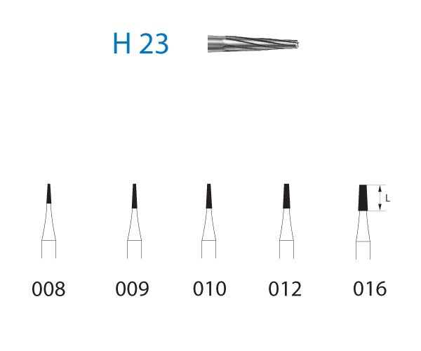 H23.314.008  KOMET FRESA C. TUNGSTENO CONICA TURBINA ø 008  5 ud.