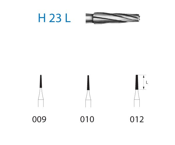 H23L.314.010  KOMET FRESA C. TUNGSTENO CONICA REDONDEADA TURBINA ø 010  5 ud.