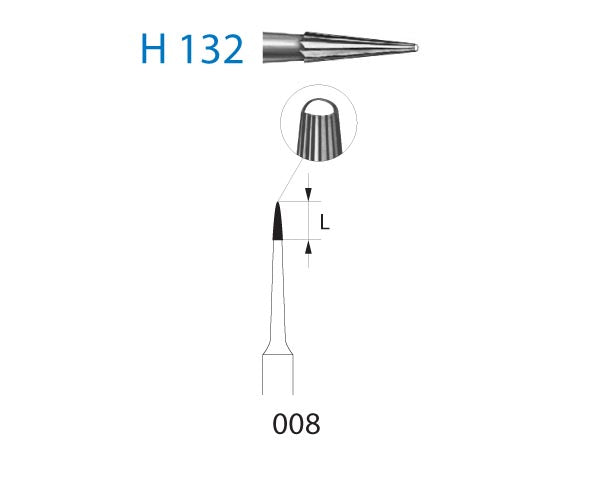 H132.314.008 KOMET MADUIXA C. TUNGSTENO LLANÇA TURBINA ø 008 5 u.