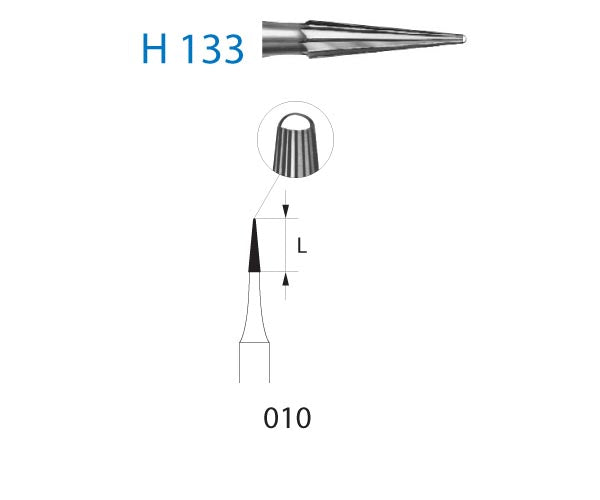 H133.314.010  KOMET FRESA C. TUNGSTENO LANZA TURBINA ø 010  5 ud.
