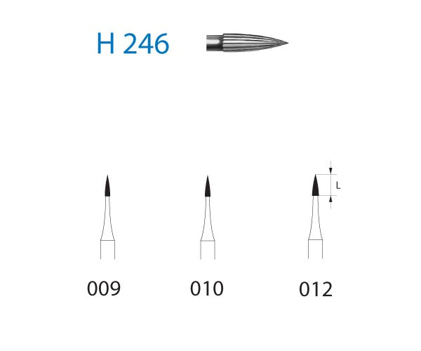 H246.314.009 KOMET MADUIXA C. TUNGSTENO AGUJA TURBINA ø 009 - 5uds