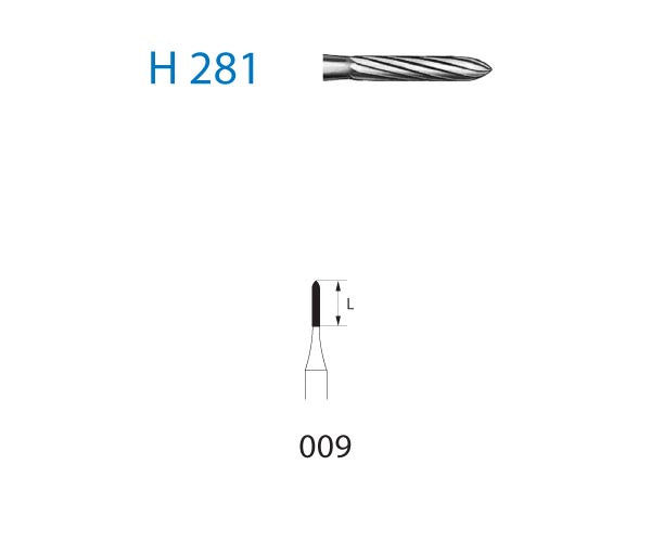 H281.314.009 KOMET TUNGSTEN TORPEDO TURBINE CUTTER ø 009 5 pc.