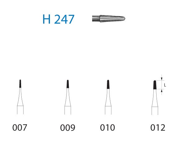 H247.314.009 KOMET MADUIXA C. TUNGSTENO CONICA ARRODONIDA TURBINA ø 009 5 u.
