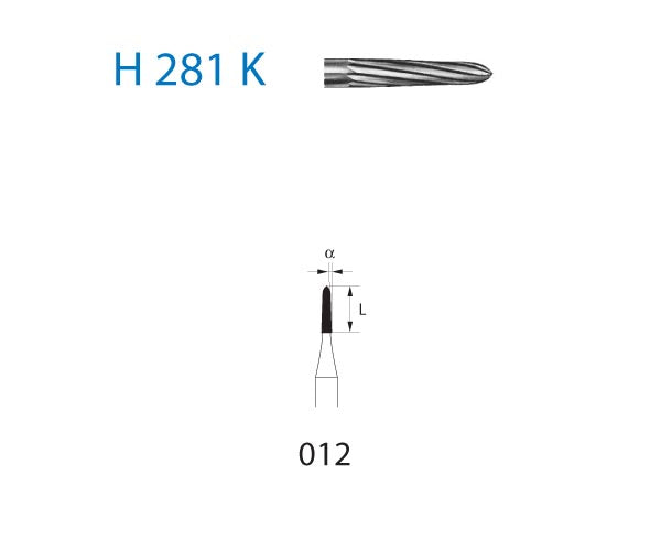 H281K.314.012 KOMET MADUIXA C. TUNGSTÈ TORPEDO TURBINA ø 012 5 u.