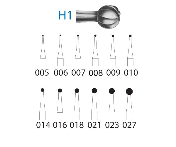 H1.204.016  KOMET FRESA C. TUNGSTENO BOLA CONTRAANGULO ø 016  5 ud.