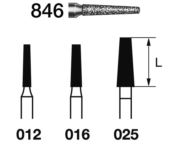 846.314.016  KOMET FRESA DIAMANTE CONICA TURBINA ø 016 GRANO ESTANDAR 5 ud.