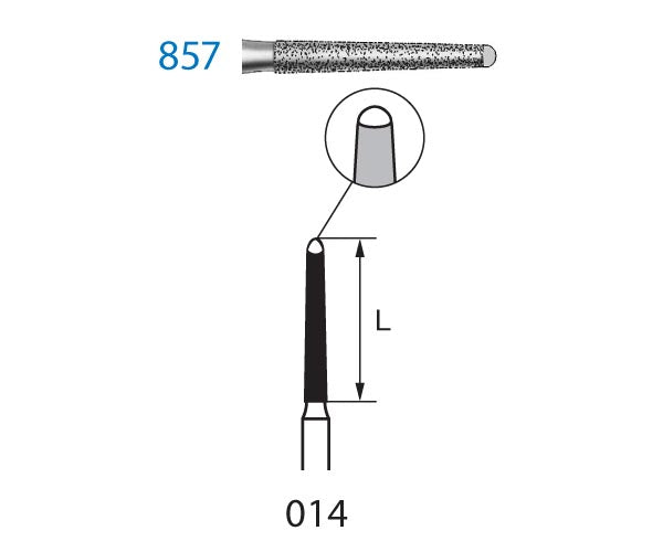 857.314.014 KOMET MADUIXA DIAMANT CONICA TURBINA ø 014 GRA ESTANDAR 5 u.