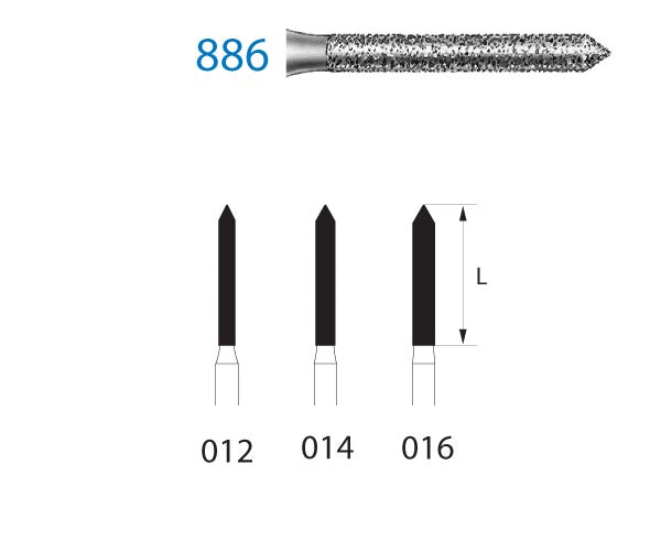 886.314.016  KOMET FRESA DIAMANTE CILINDRICA TURBINA ø 016 GRANO ESTANDAR 5 ud.