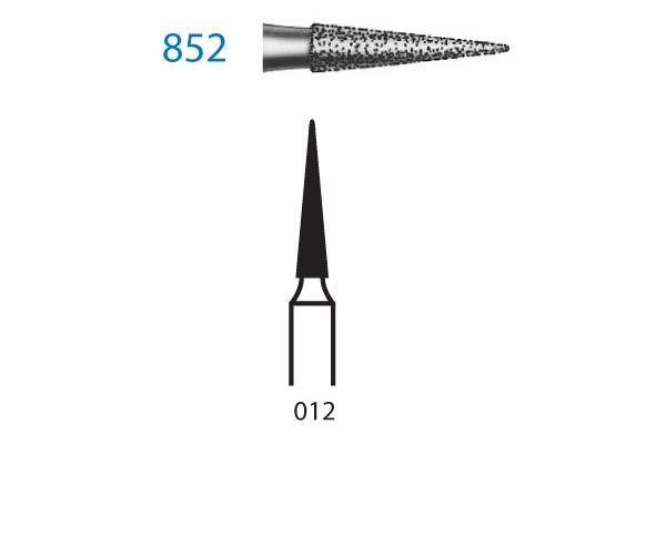 852.314.012  KOMET FRESA DIAMANTE LANZA TURBINA ø 012 GRANO ESTANDAR 5 ud.