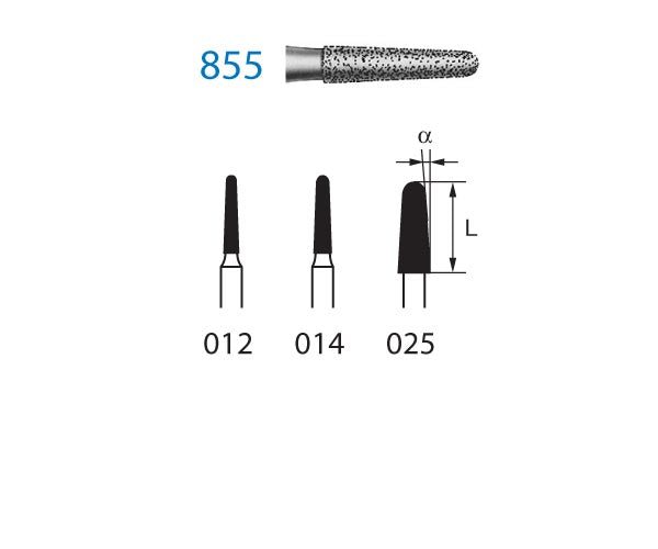 855.314.012 KOMET MADUIXA DIAMANT CONICA ARRODONIDA TURBINA ø 012 GRA ESTANDAR 5 u.