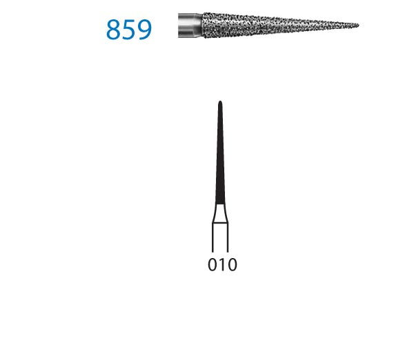 859.314.010  KOMET FRESA DIAMANTE LANZA TURBINA ø 010 GRANO ESTANDAR 5 ud.