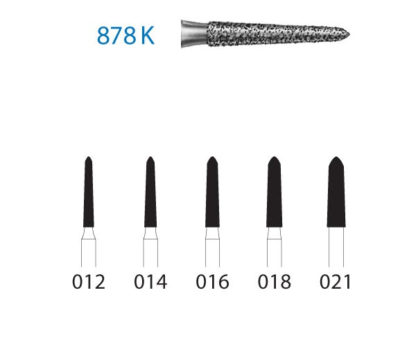 878K.314.016 KOMET CONICAL TORPEDO DIAMOND TURBINE CUTTER ø 016 STANDARD GRAIN 5 units
