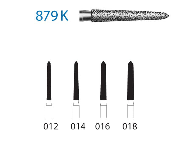 879K.314.018 KOMET MADUIXA DIAMANT TORPEDO CONICA TURBINA ø 018 GRA ESTANDAR 5 u.
