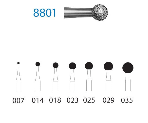 8801.314.023 KOMET MADUIXA DIAMANT BOLA TURBINA ø 023 GRA FINO 5 u.