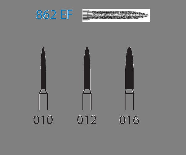 862EF.314.012  KOMET FRESA DIAMANTE LLAMA TURBINA ø 012 GRANO EXTRA FINO 5 ud.