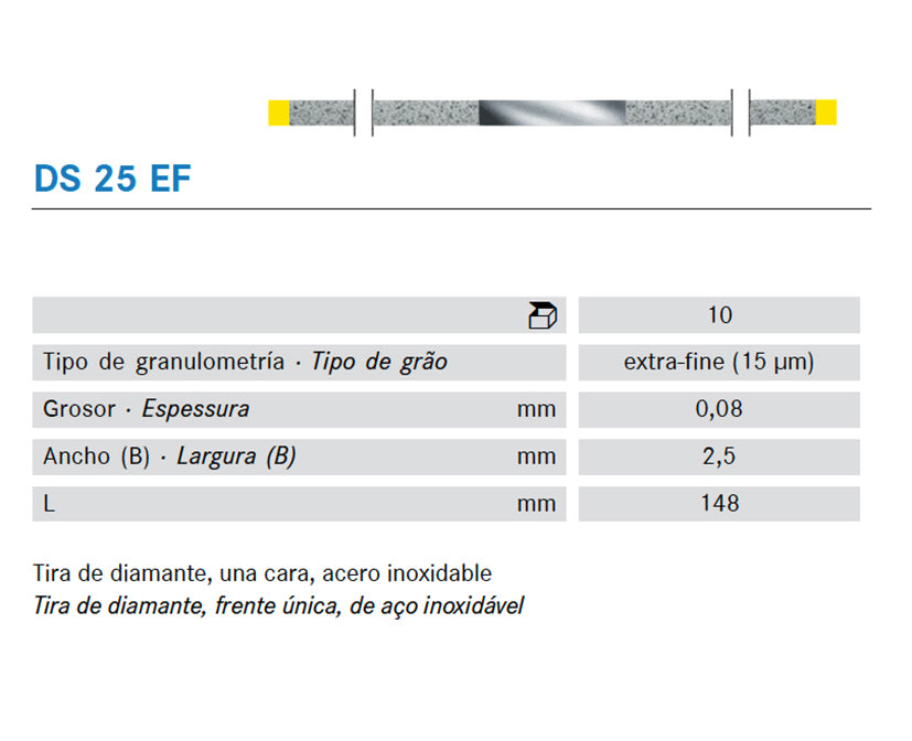 TIRAS PULIR KOMET DS25EF.0. KOMET diamante 10 ud