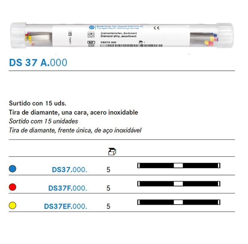 TIRAS PULIR KOMET DS37A.0.S diamante 15 ud