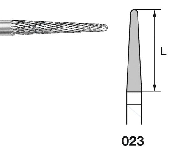 H261EF.104.023 KOMET MADUIXA C. TUNGSTÉ CONICA ARRODONIDA PEÇA DE MÀ ø 023 - 1uds
