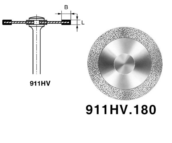 911HV.104.180 KOMET DIAMOND DISC COATING UPPER FACE HANDPIECE ø 180 - 1 unit