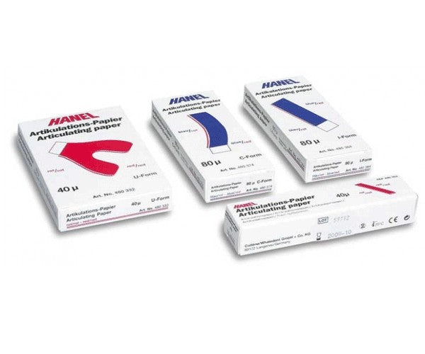 PAPEL ARTICULAR HANEL en U 80 µ azul/rojo 72 ud