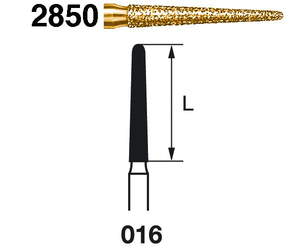 2850.314.016 KOMET MADUIXA DIAMANT CONICA ARRODONIDA TURBINA ø 016 GRA EXTRA GRUIXUT 5 u.