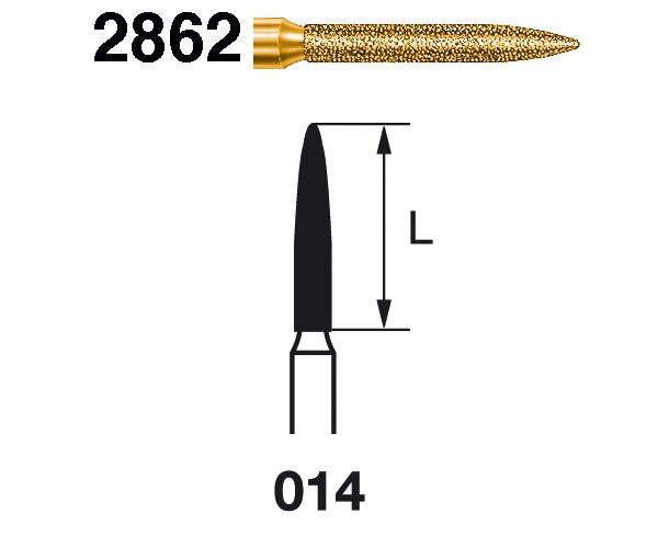 2862.314.014 KOMET MADUIXA DIAMANT TRUCA TURBINA ø 014 GRA EXTRA GRUIXUT 5 u.