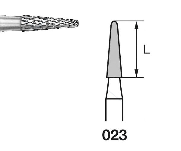 H138E.104.023 KOMET FRESA C. TUNGSTENO CONICA REDONDEADA PIEZA DE MANO ø 023 - 1uds