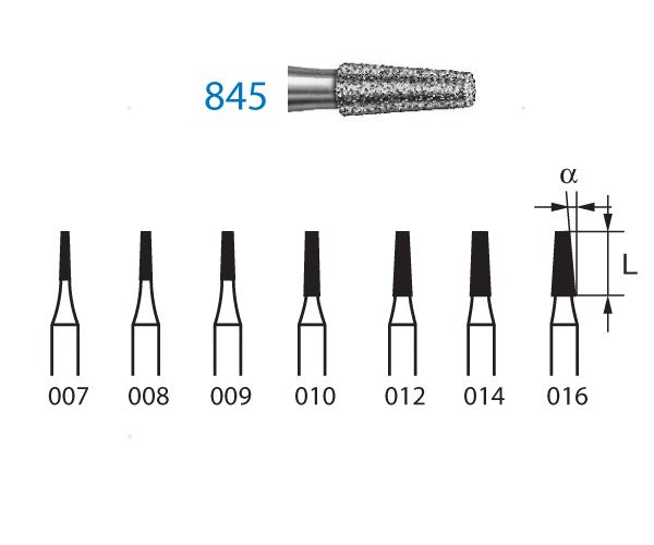 845.104.010 KOMET FRESA DIAMANTE CONICA PIEZA DE MANO ø 010 - 5uds