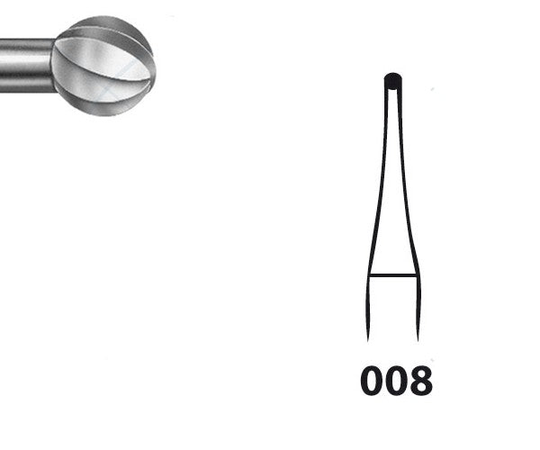 H71.104.008 KOMET FRESA C. TUNGSTENO REDONDA PIEZA DE MANO ø 008 - 5uds