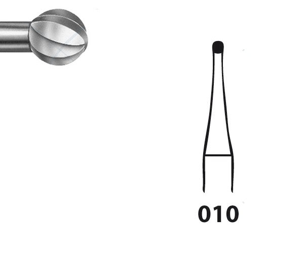 H71.104.010 KOMET ROUND TUNGSTEN BIT FOR HANDPIECE ø 010 - 5 units