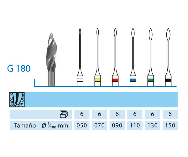 GATTES KOMET BURRS G180.204.070 15 mm 6 units