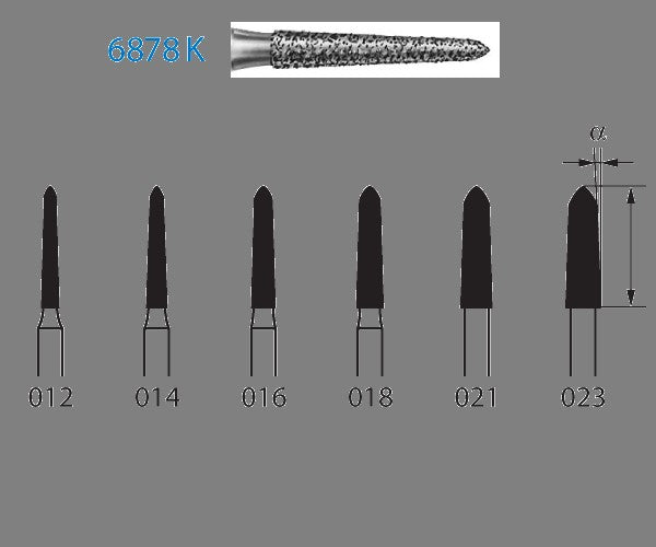 6878K.314.016 KOMET MADUIXA DIAMANT TORPEDO CONICA TURBINA ø 016 GRA GRUIXUT 5 u.