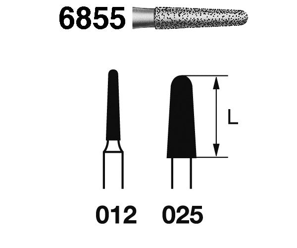 6855.314.025 KOMET MADUIXA DIAMANT CONICA ARRODONIDA TURBINA ø 025 GRA GRUIXUT 5 u.