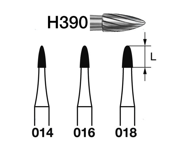 H390.104.016 KOMET FRESA C. TUNGSTENO GRANADA PIEZA DE MANO ø 016 - 5uds
