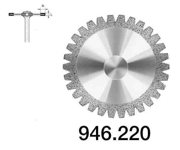 946.104.220 KOMET DISC DIAMANT DENTAT PEÇA DE MÀ ø 220 - 1uds