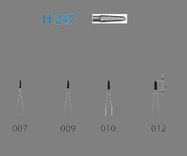H247.314.007 KOMET MADUIXA C. TUNGSTENO CONICA ARRODONIDA TURBINA ø 007 5 u.