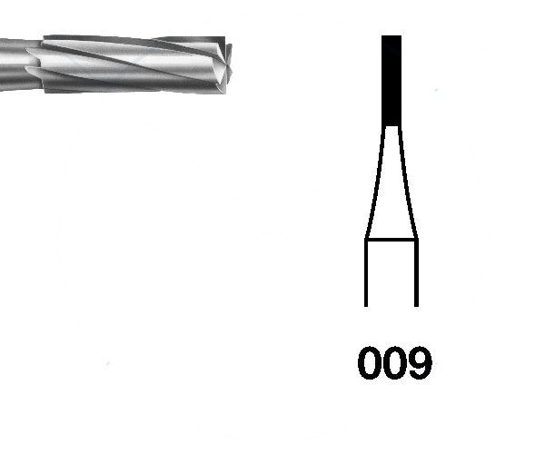 H21.104.009 KOMET TUNGSTEN CYLINDRICAL HANDPIECE CUTTER ø 009 - 5pcs