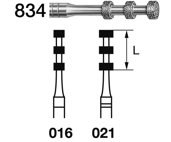 834.314.021  KOMET FRESA DIAMANTE FORMAS ESPECIALES TURBINA ø 021 GRANO ESTANDAR 5 ud.