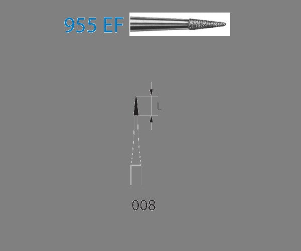 955EF.314.008 KOMET MADUIXA DIAMANT PUNTIAGUDA TURBINA ø 008 GRA EXTRA FINO 5 u.