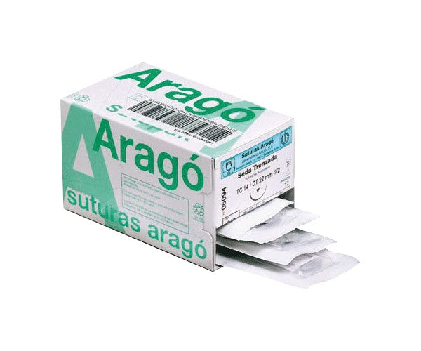 SUTURA ARAGO C14 3/0 seda cilindrica 12 u.