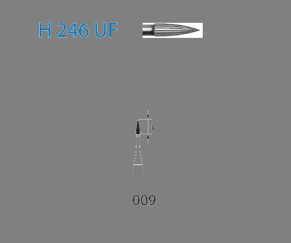 H246UF.314.009 KOMET MADUIXA C. TUNGSTENO AGUJA TURBINA ø 009 5 ut.