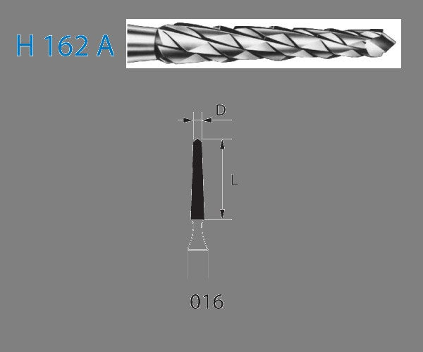 H162A.204.016 KOMET MADUIXA C. TUNGSTÈ CONICA CONTRAANGULE ø 016 1 ut.