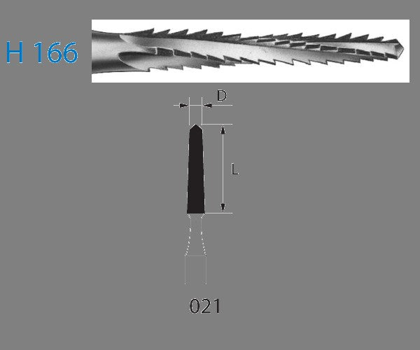 H166.204.021  KOMET FRESA C. TUNGSTENO CONICA CONTRAANGULO ø 021  1 ud.