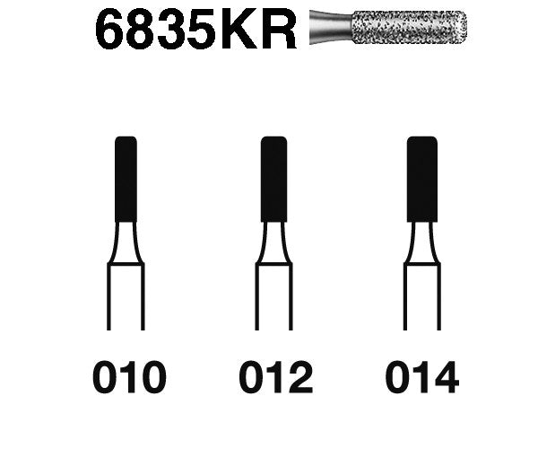 6835KR.314.014 KOMET MADUIXA DIAMANT CILÍNDRICA VORA ARRODONIDA TURBINA ø 014 GRA GRUIXUT 5 u.