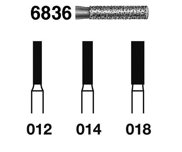 6836.314.018  KOMET FRESA DIAMANTE CILINDRICA TURBINA ø 018 GRANO GRUESO 5 ud.