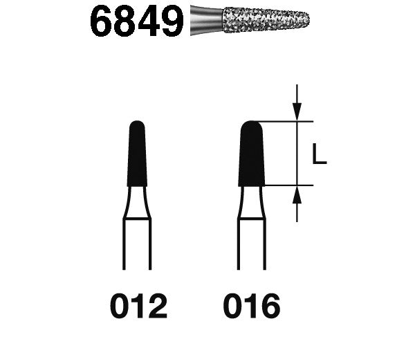 6849.314.016 KOMET MADUIXA DIAMANT CONICA ARRODONIDA TURBINA ø 016 GRA GRUIXUT 5 u.