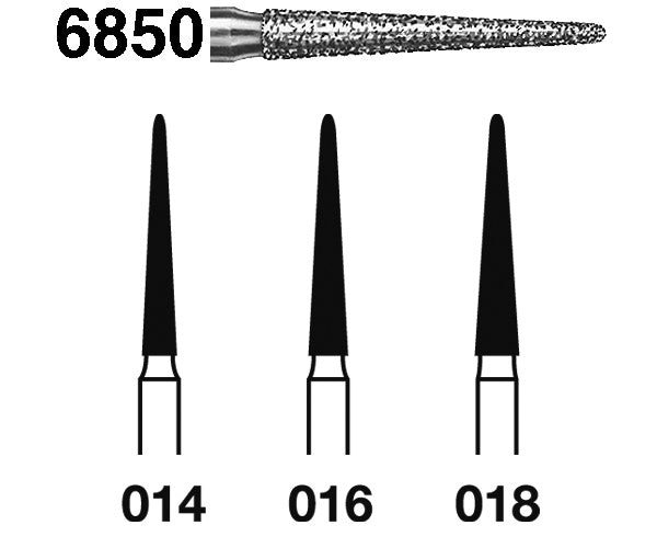 6850.314.016  KOMET FRESA DIAMANTE CONICA REDONDEADA TURBINA ø 016 GRANO GRUESO 5 ud.